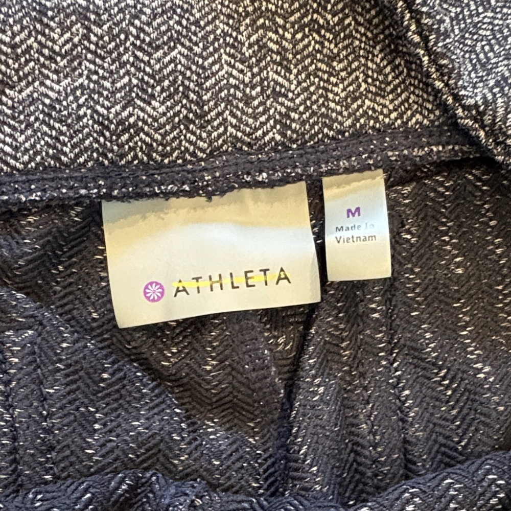 Athleta Metro Skinny Pant Medium Navy Blue Herringbone Stretch Career Work Pants - Picture 2 of 11